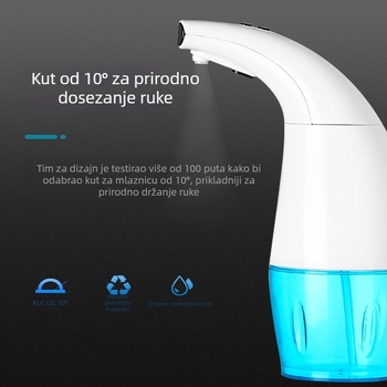 Automatski dispenser pjene za sapun s indukcijskim senzorom, USB punjenje, ABS, 408 g, DELUXLI