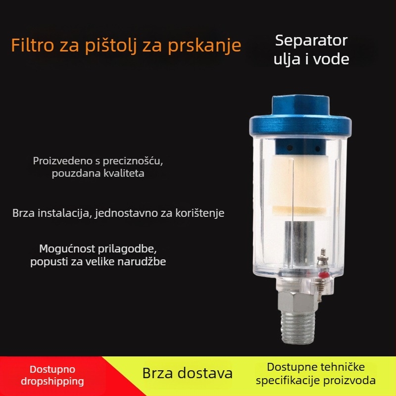Pneumatski pribor za pištolj za prskanje — odvajač ulja i vode, zračni filter, manometar