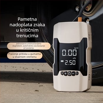 Kafila 602 Prijenosno auto-izvor napajanja za nužno pokretanje i prijenosna pumpa za zrak s digitalnim zaslonom, punjivo, 12V, 180W, 70 L/min