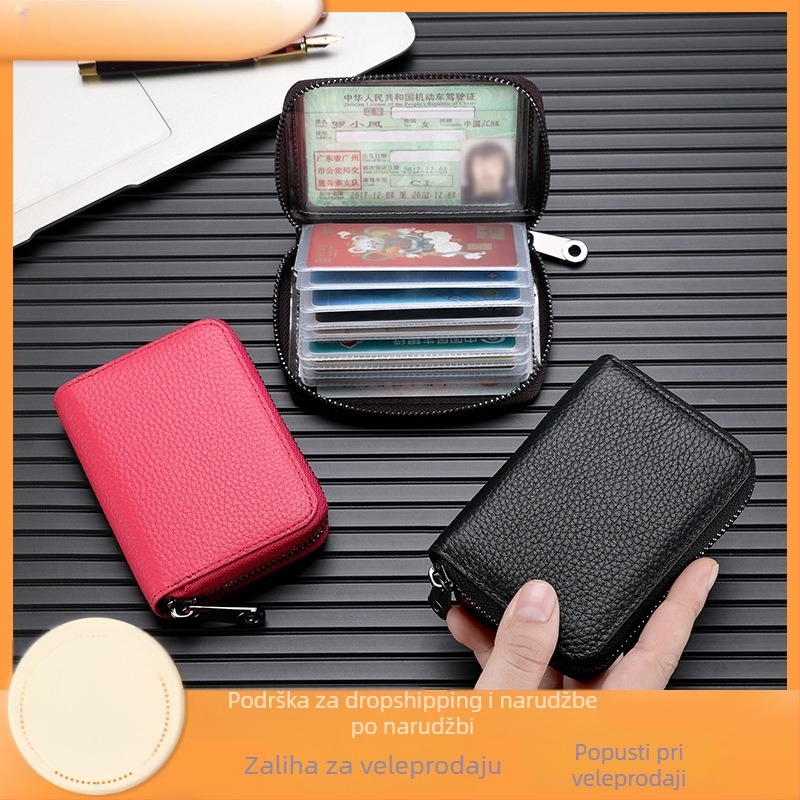 Unisex PU držač kartica s RFID zaštitom, ultra-tanki, velik kapacitet, gradski minimalistički dizajn