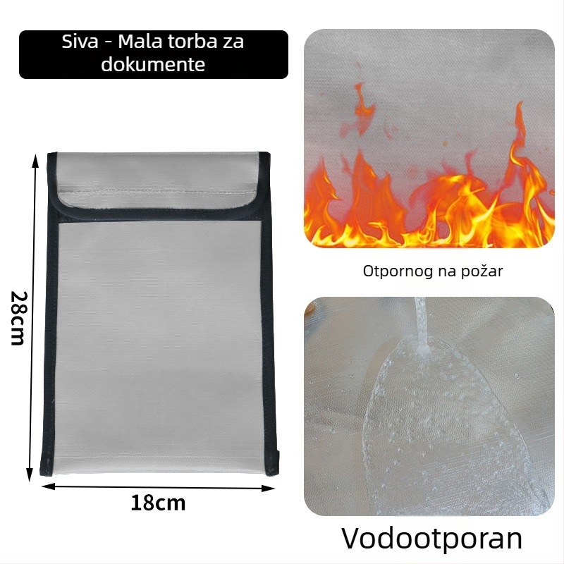 Kaixiu vatrootporna torba za dokumente — materijal otporan na vatru, zatvarač, nagnuti oblik