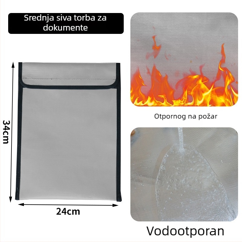 Kaixiu vatrootporna torba za dokumente — materijal otporan na vatru, zatvarač, nagnuti oblik