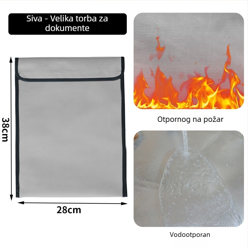Kaixiu vatrootporna torba za dokumente — materijal otporan na vatru, zatvarač, nagnuti oblik