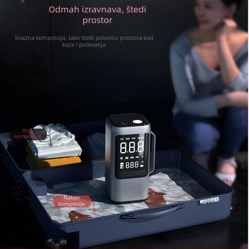 Automobilski uređaj za nužno pokretanje s usisavačem, kompresorom za zrak i digitalnim zaslonom (14.8V, 120W, 70 L/min, USB napajanje)