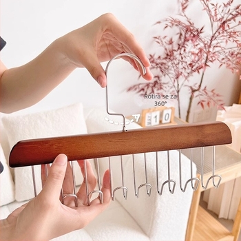 Drvena vješalica s osam kukica za odjeću, hlače i kravate; 1 kutija, 200 kom.