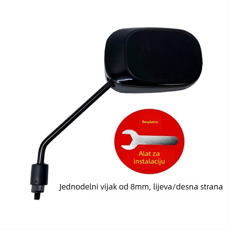 Zadnje ogledalo za električna vozila – konveksno staklo, univerzalna prilagodba, retrovizor za vožnju unatrag, reflektor prema novom nacionalnom standardu