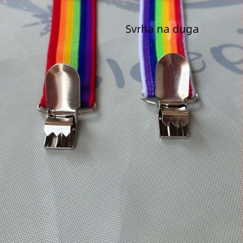 Unisex naramenice za hlače, elastični poliester, 3 kopče, prilagodljiva duljina, križne naramenice