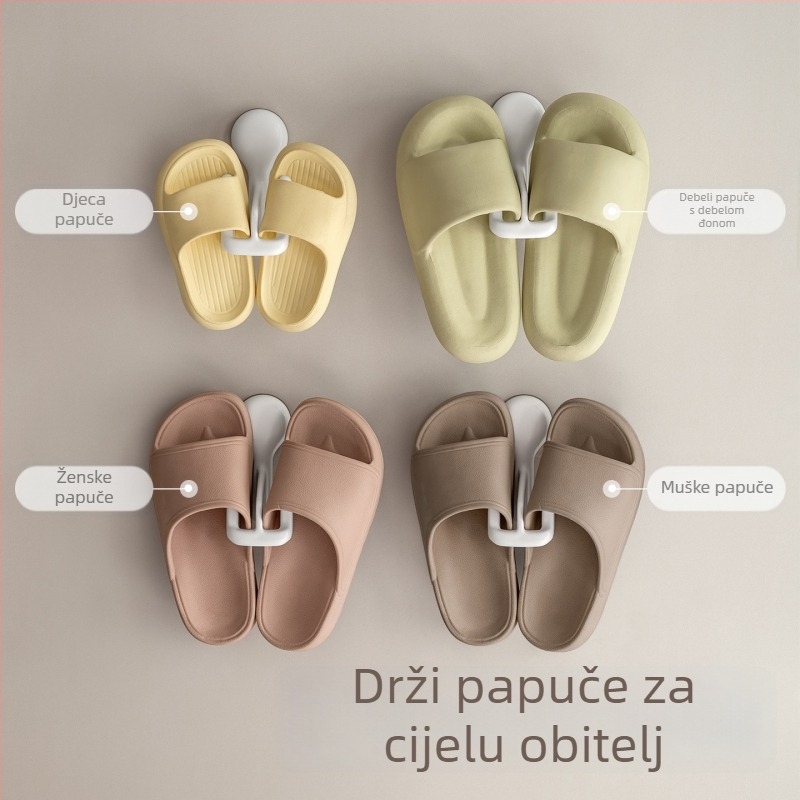 Lazy Corner Držač za papuče za kupaonu, zidni, ABS, otporan na vlagu, jednoslojni