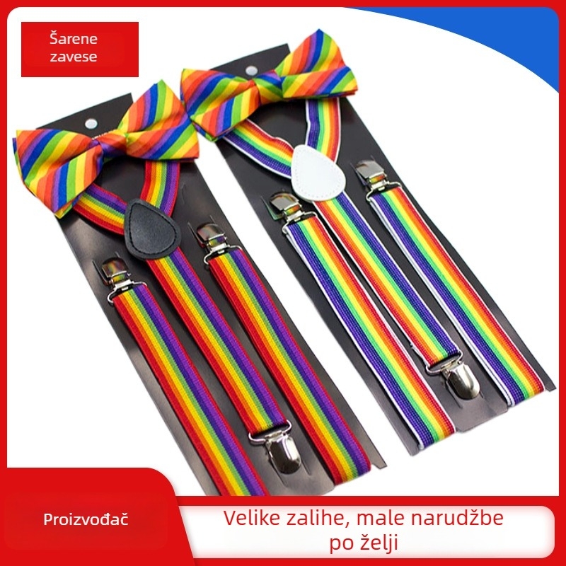 Set mašna i naramenice: elastični materijal, 3 klipsa, podesiva duljina, križni stražnji dizajn, računalni jacquard izrada