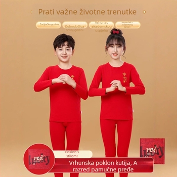 Dječji termalni komplet od pamuka, unisex, tanak, osnovni sloj za zimu i jesen