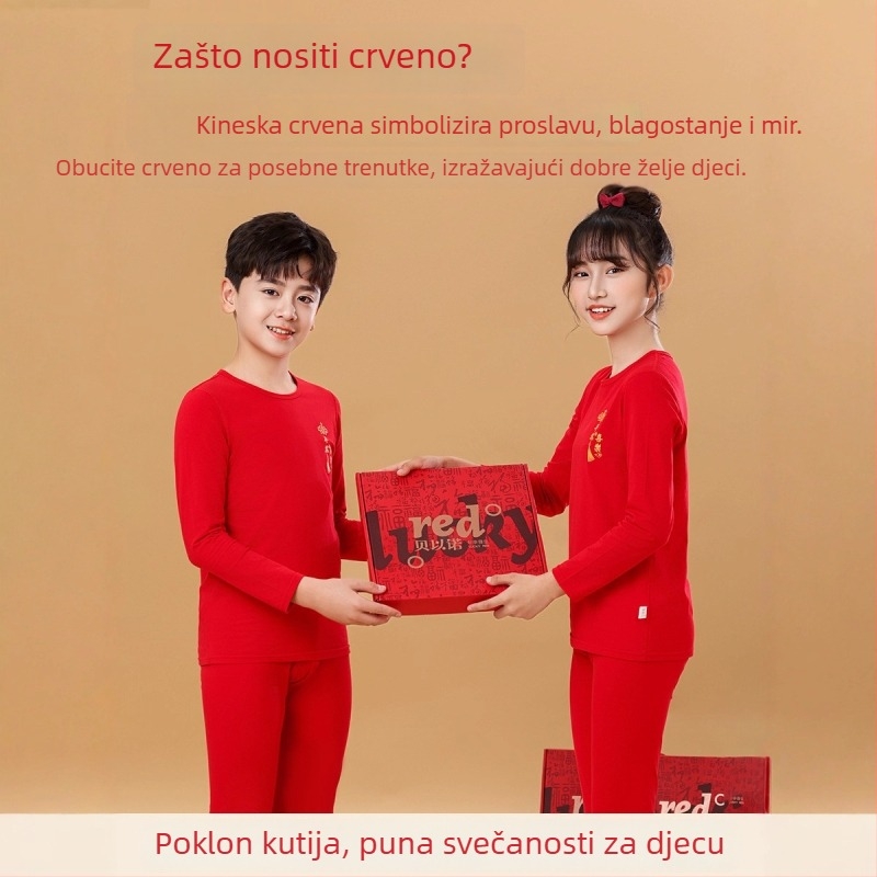 Dječji termalni komplet od pamuka, unisex, tanak, osnovni sloj za zimu i jesen