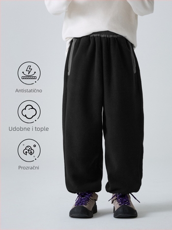 Dječje zimske hlače od flisa, korejskog stila, 100% poliester, za dječake starije od 8 godina