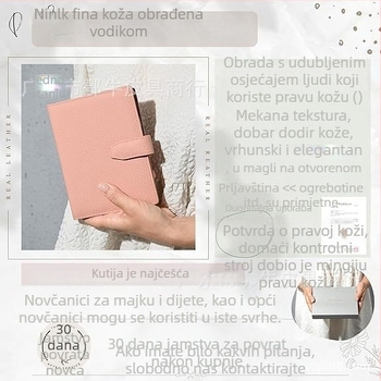 Organizator dokumenata od prave kože u japanskom stilu, s velikom kapacitetom za majku i dijete, za putovnicu i dokumente, s trostrukim zatvaračem