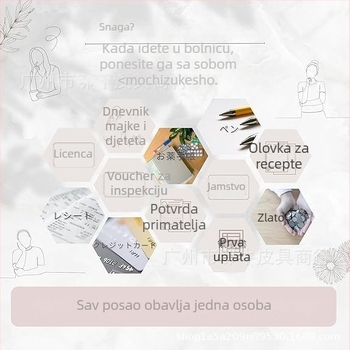 Organizator dokumenata od prave kože u japanskom stilu, s velikom kapacitetom za majku i dijete, za putovnicu i dokumente, s trostrukim zatvaračem