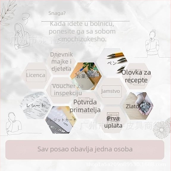 Organizator dokumenata od prave kože u japanskom stilu, s velikom kapacitetom za majku i dijete, za putovnicu i dokumente, s trostrukim zatvaračem