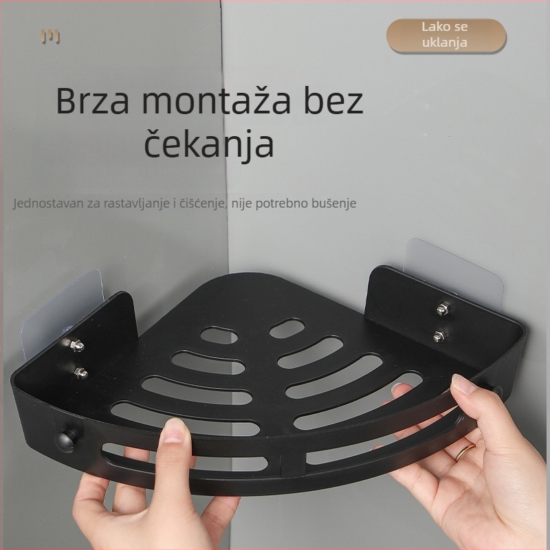 Trokutasta zidna polica za kupaonicu, bez bušenja