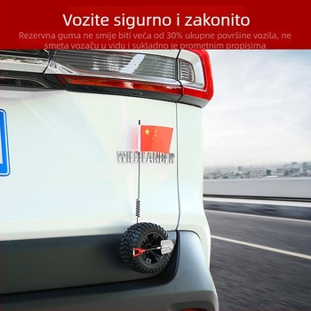 Dekorativna antena za automobil i motocikl, montaža po rubu kartice, dekor prtljažnika inspiriran mini rezervnom gumom