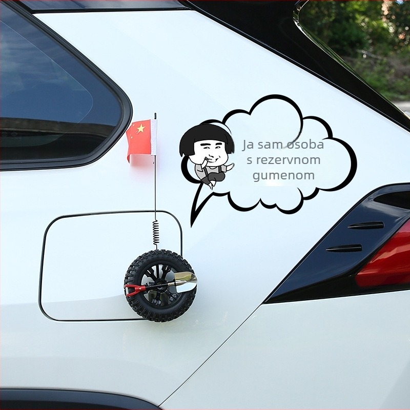 Dekorativna antena za automobil i motocikl, montaža po rubu kartice, dekor prtljažnika inspiriran mini rezervnom gumom