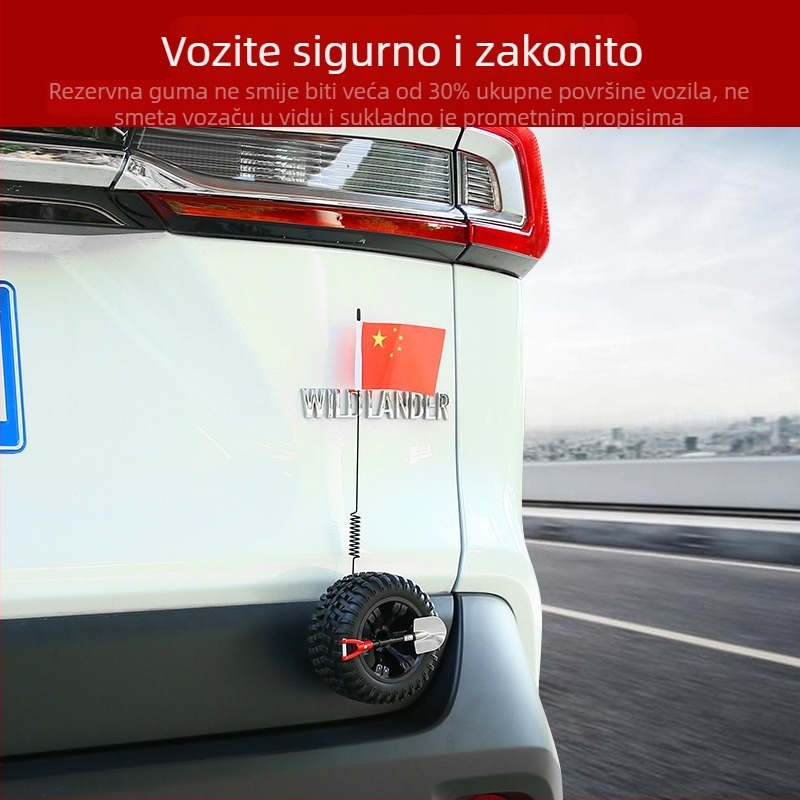 Dekorativna antena za automobil i motocikl, montaža po rubu kartice, dekor prtljažnika inspiriran mini rezervnom gumom