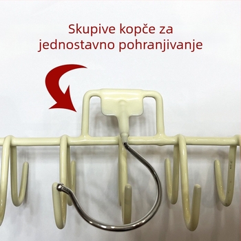 Držač za odjeću s 18 kuka, kvadratni stil, moderni minimalistički, s plastičnim premazom, model ZL-2596654