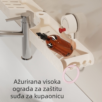Polica za odlaganje ispred ogledala u kupaonici – plastična, polirana površina, Dopamin stil, nosivost 1–5 kg