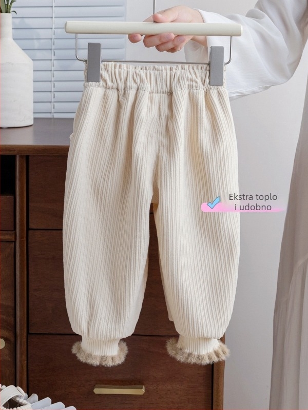 Dječje zimske hlače za djevojčice, pamuk, korejski stil casual, 80% pamuk, mekana obrada, cartoon uzorak