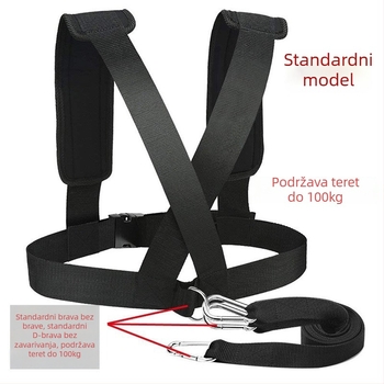 Pojas otpora za trening s 4 kopčama, podesiva duljina, snažna elastičnost – Materijal: traka, za odrasle, unisex