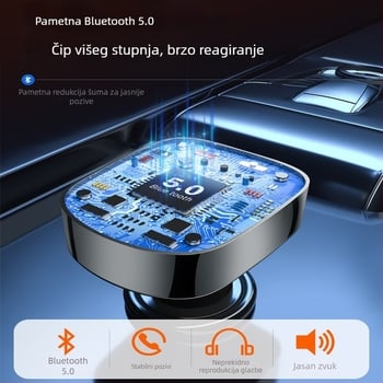 Automobilski Bluetooth MP3 punjač s podrškom USB pogona, FM radio, ulaz 12–24V, monohromatski zaslon