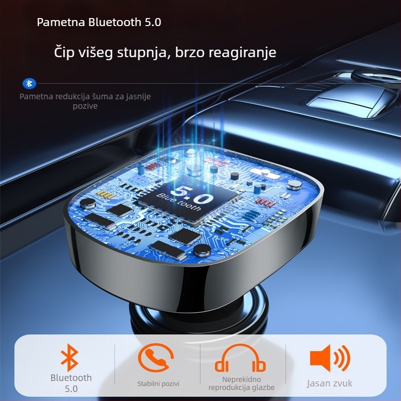 Automobilski Bluetooth MP3 punjač s podrškom USB pogona, FM radio, ulaz 12–24V, monohromatski zaslon