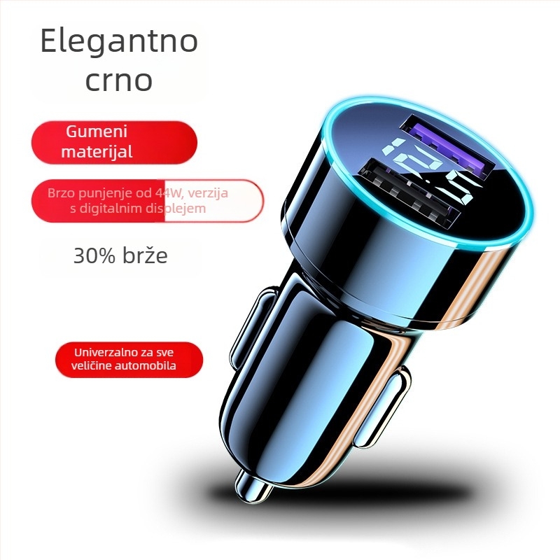 Automobilski Bluetooth MP3 punjač s podrškom USB pogona, FM radio, ulaz 12–24V, monohromatski zaslon