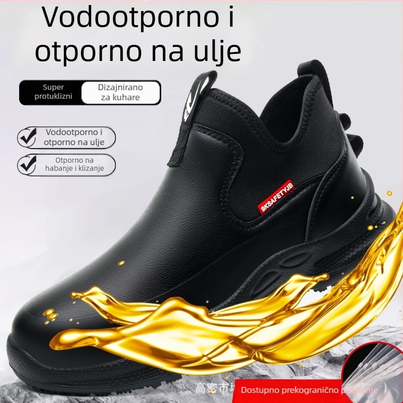 Kuharske cipele za kuhinju – slip-on, mikrovlaknena koža, vodootporne, otporne na ulje, protuklizne, niski gornji dio