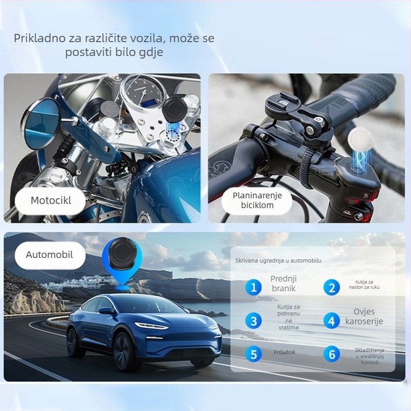 GPS lokator za automobil s zaštitom od gubitka i krađe, model C4 2477, trajanje baterije 365 dana, IP65 vodootpornost, trodnevna povijest praćenja