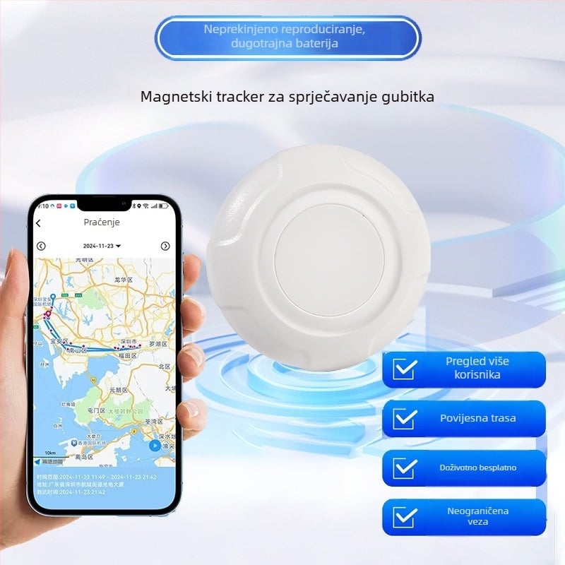 GPS lokator za automobil s zaštitom od gubitka i krađe, model C4 2477, trajanje baterije 365 dana, IP65 vodootpornost, trodnevna povijest praćenja