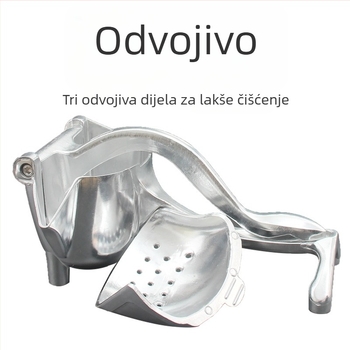 Ručni cijeđivač voća od aluminijske legure, višefunkcionalan, velik
