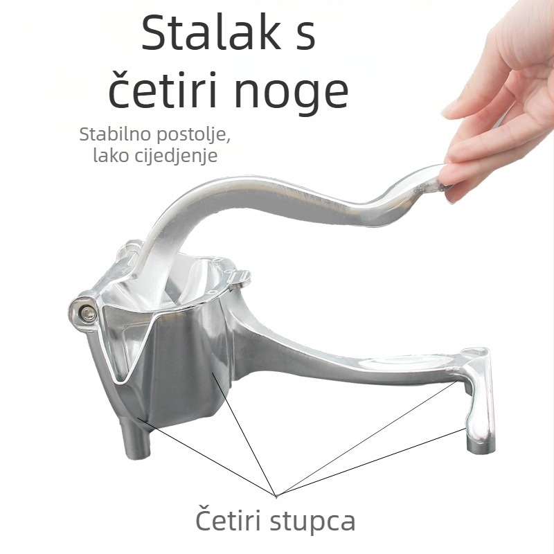 Ručni cijeđivač voća od aluminijske legure, višefunkcionalan, velik