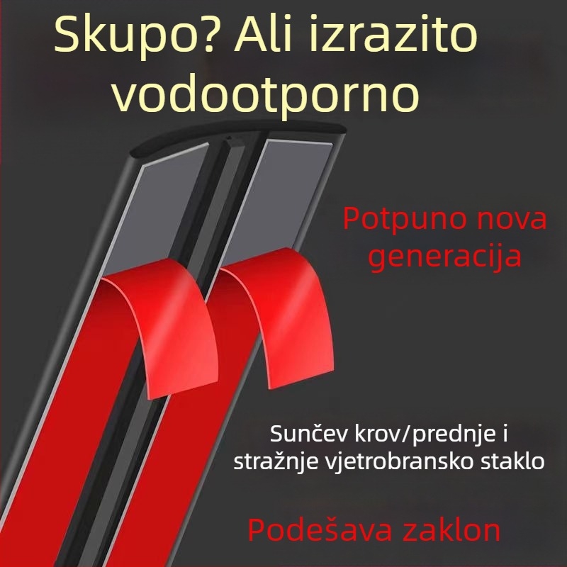Automobilska brtna traka, univerzalna, gumena, T-oblika, za prostore između prednjeg i zadnjeg vjetrobranskog stakla i krova