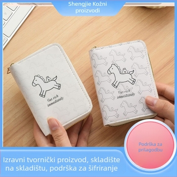 Držač kartica protiv krađe, PU materijal, Karikatura uzorak, Unisex, Više kartica, Ultra lagan, Proširiva kapacitet