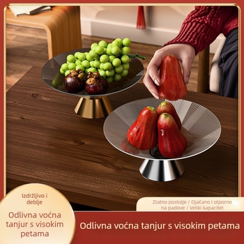 Stakleni pladanj za voće, kineskog stila, jednostavan dizajn, velik kapacitet, vrhunska kvaliteta