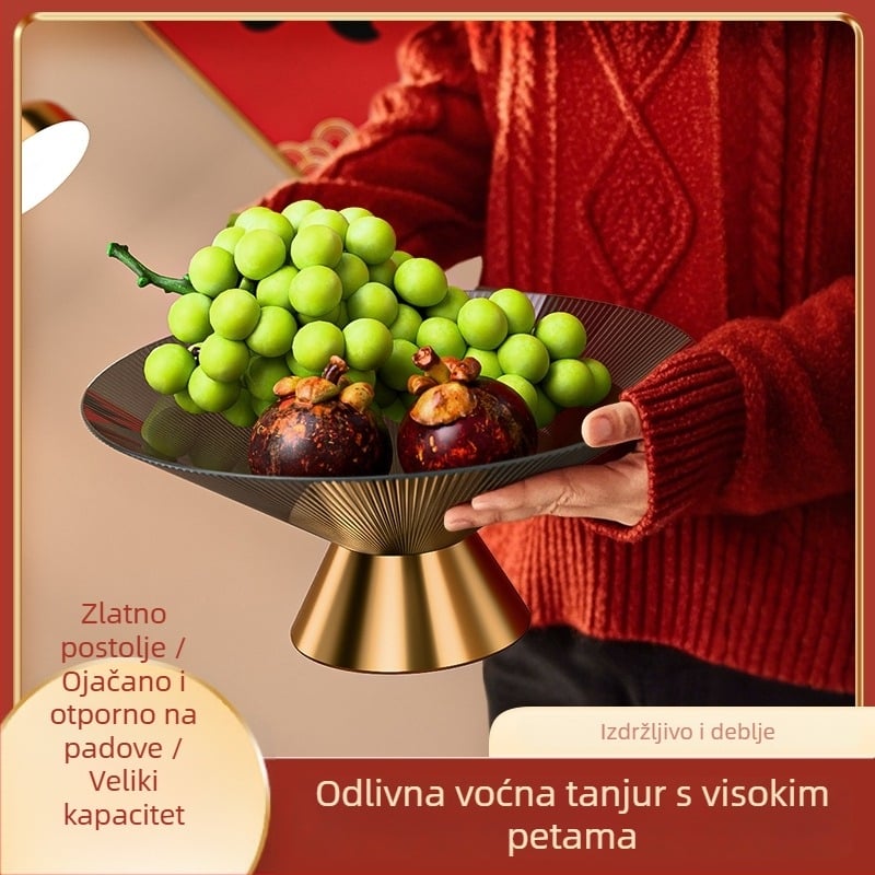Stakleni pladanj za voće, kineskog stila, jednostavan dizajn, velik kapacitet, vrhunska kvaliteta