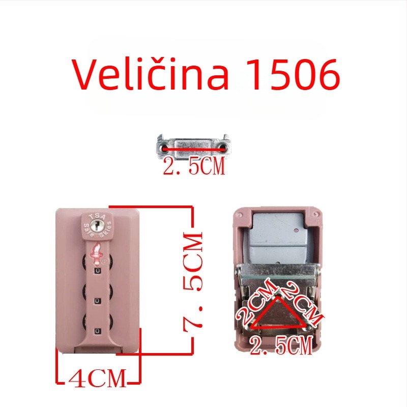 Brava za prtljagu s TSA kompatibilnošću, zaključavanje lozinkom, zaštita od krađe, ABS materijal