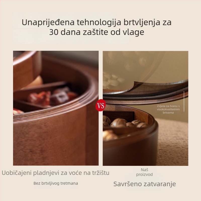 Drveni tanjur za voće – Jumao, jednostavan stil, lansiranje 2025