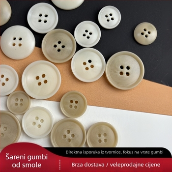 Gumb od smole s četiri otvora, ultra tanki konkavni rub, za košulje i kapute