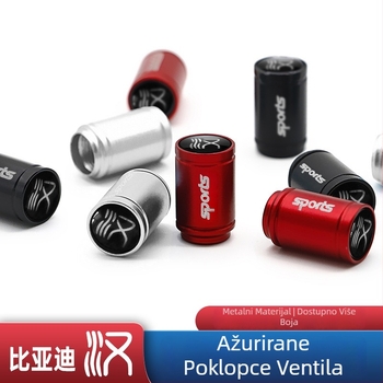 Poklopac ventila za gumu BYD Han, okretni tip, gumeni materijal, dekor logotipom