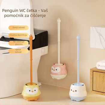 Plastična četka za WC s dugačkim držalom, zidni držač s bazom, bez mrtvih kutova, težina oko 210 g