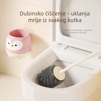 Plastična četka za WC s dugačkim držalom, zidni držač s bazom, bez mrtvih kutova, težina oko 210 g