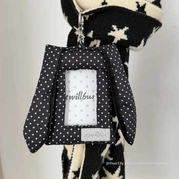 Korejski stil držača kartica s ušima zeca i točkicama, sladak album privjesak