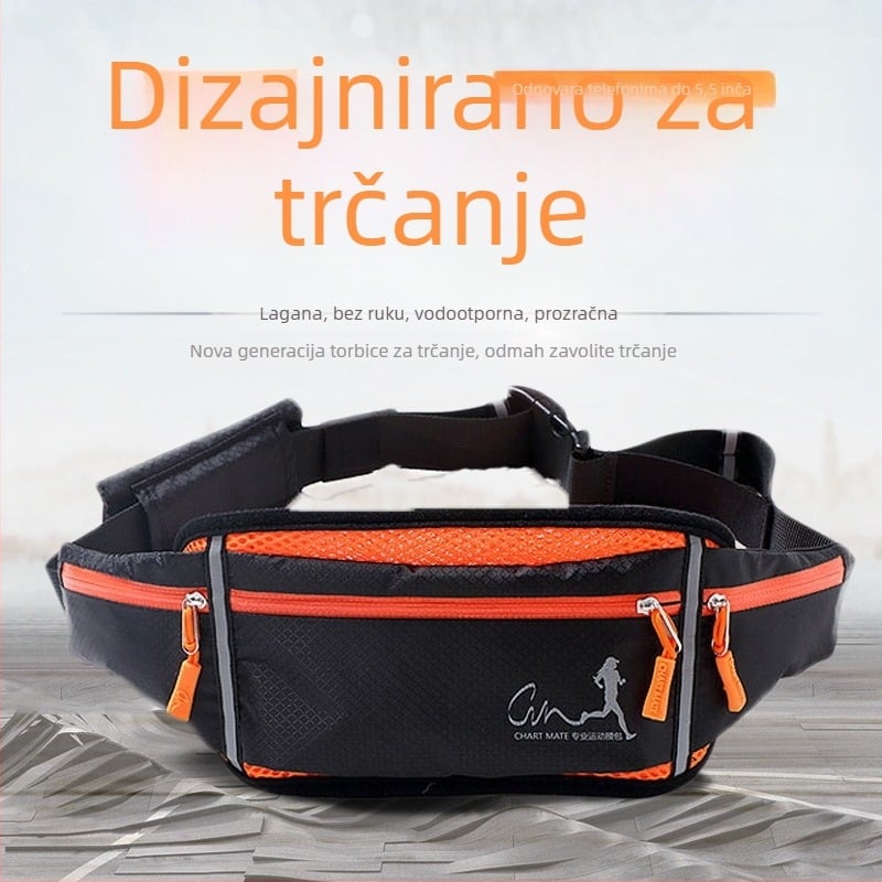 Unisex pojasna torba za vanjske sportove, vodootporna, ultra-tanka, džep za telefon do 6,7 inča