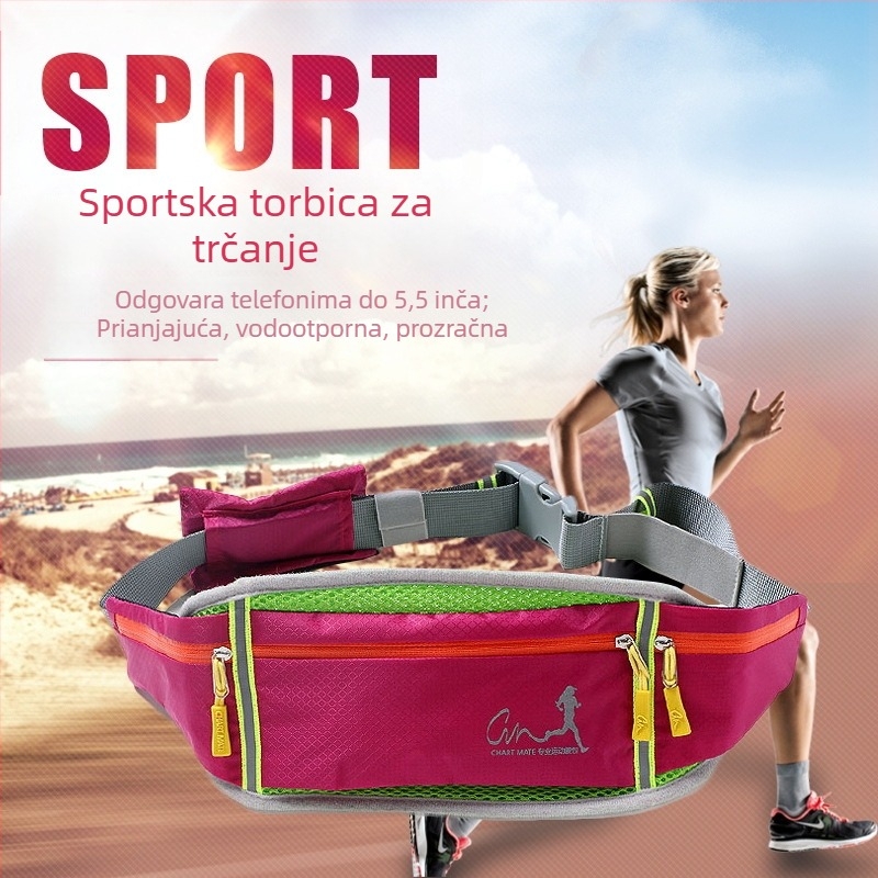 Unisex pojasna torba za vanjske sportove, vodootporna, ultra-tanka, džep za telefon do 6,7 inča