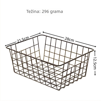 Metalna žičana košara za skladištenje na stolu; moderan minimalistički stil