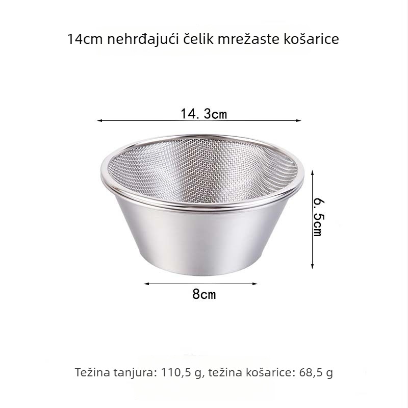 Odvodna košarica od nehrđajućeg čelika 304 — višefunkcionalna kuhinjska cjedilica, moderan dizajn
